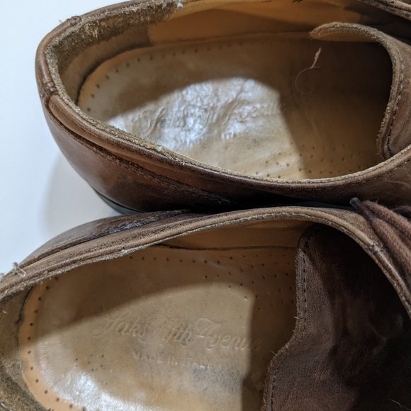 Cuoio Mens Dress Shoes Size 7 Vintage Made in Italy Saks Fifth Avenue - Picture 5 of 11